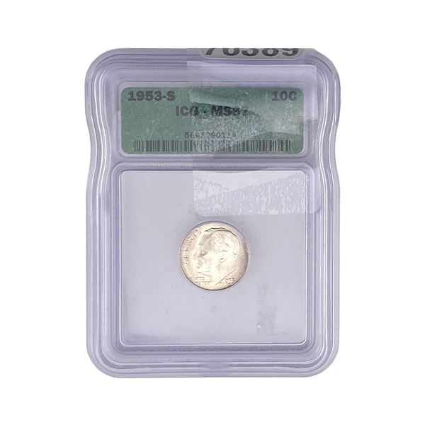 1953-S Roosevelt Dime ICG MS67