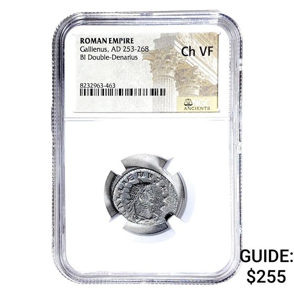 Roman Gallienus, AD 253-268 BI Dbl-Denarius NGC Ch VF