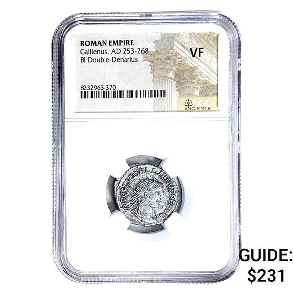 Roman Gallienus, AD 253-268 BI Dbl-Denarius NGC VF