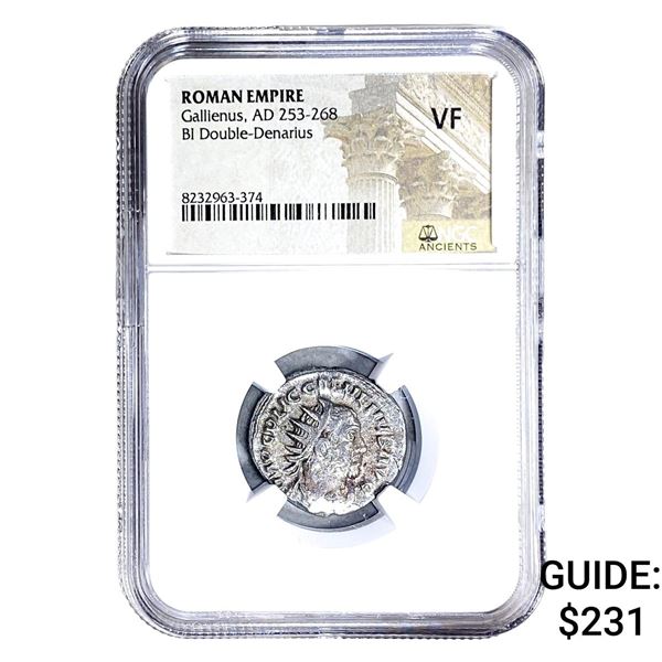 Roman Gallienus, AD 253-268 BI Dbl-Denarius NGC VF