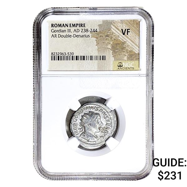 Roman Gordian III, AD 238-244 AR Dbl-Denarius NGC VF