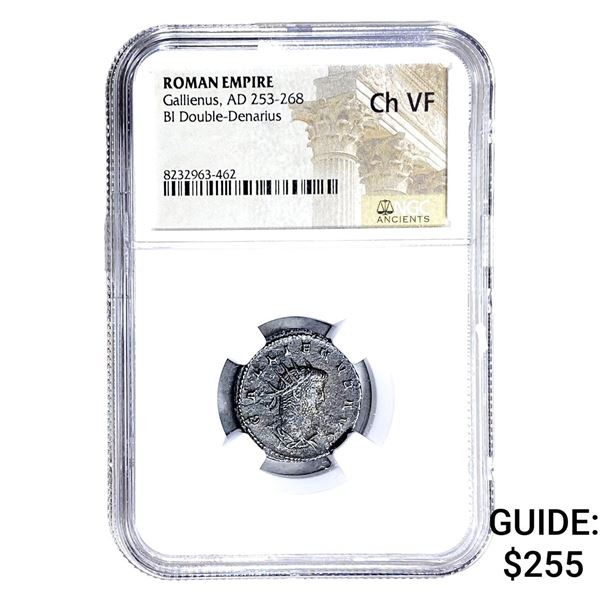Roman Gallienus, AD 253-268 BI Dbl-Denarius NGC Ch VF