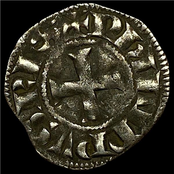1297-1301 AD Frankish Greece Silver Denier NEARLY UNCIRCULATED