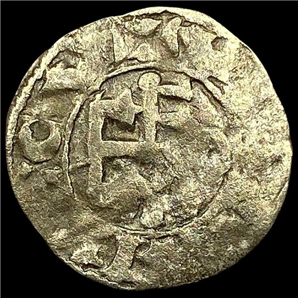 1100s Crusades France Anjou Silver Denier NEARLY UNCIRCULATED