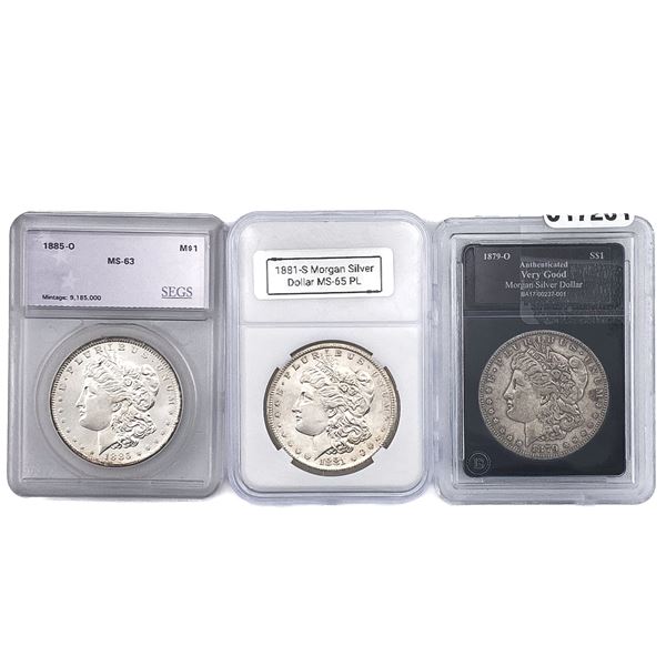 [3 Coins]1879-1885 Morgan Silver Dollar