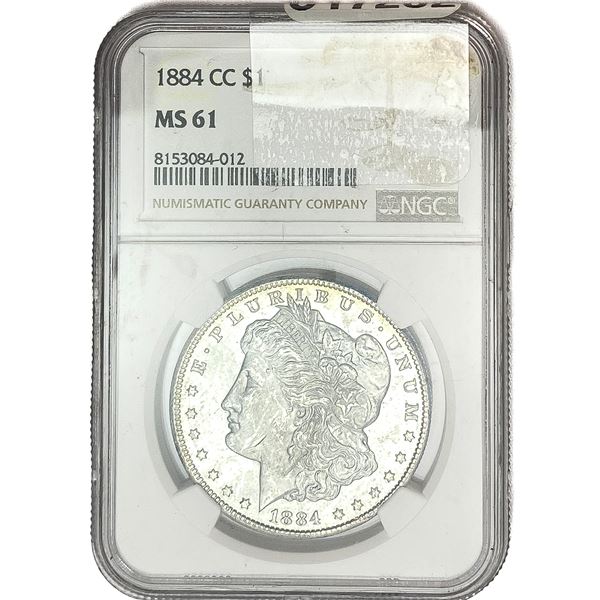 1884-CC Morgan Silver Dollar NGC MS61