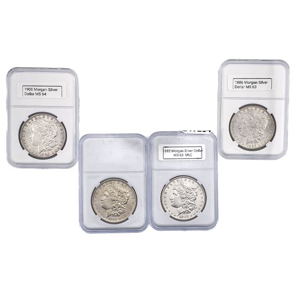 [4 Coins] 1882-1900 Morgan Silver Dollar
