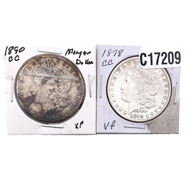 [2 Coins] 1878-1890-CC Morgan Silver Dollar