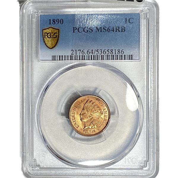 1890 Indian Head Cent PCGS MS64 RB