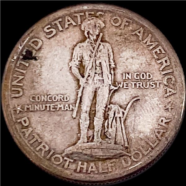 1925 Silver Lexington-Concord Sesquicentennial Half Dollar NEARLY UNCIRCULATED