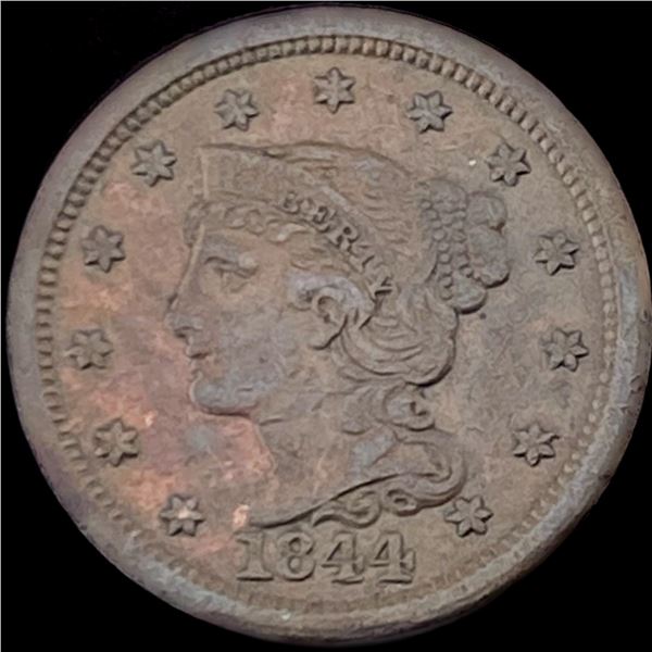 1844 Braided Hair Large Cent NEARLY UNCIRCULATED
