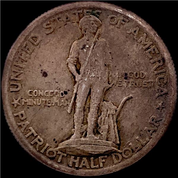 1925 Silver Lexington-Concord Half Dollar NEARLY UNCIRCULATED
