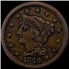 1844 Braided Hair Large Cent ABOUT UNCIRCULATED