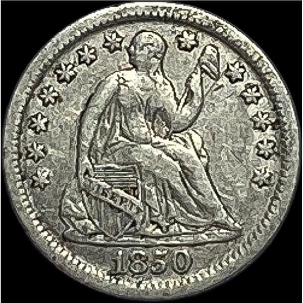 1850 Seated Liberty Half Dime NEARLY UNCIRCULATED