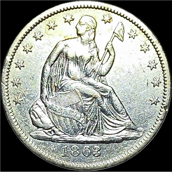 1863 Seated Liberty Half Dollar CLOSELY UNCIRCULATED
