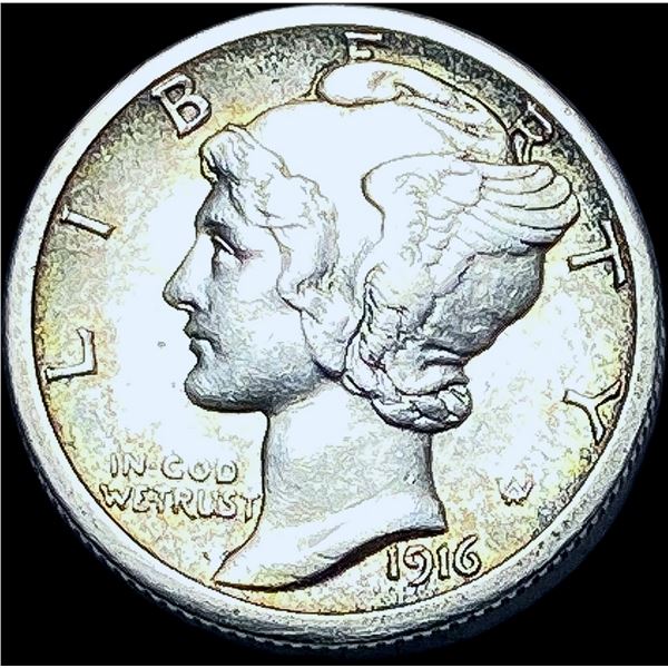 1916-S Silver Mercury Dime CHOICE AU