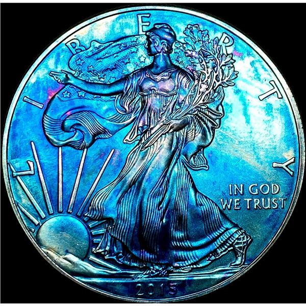 2015 Toned 1oz Silver American Eagle $1  SUPERB GEM BU