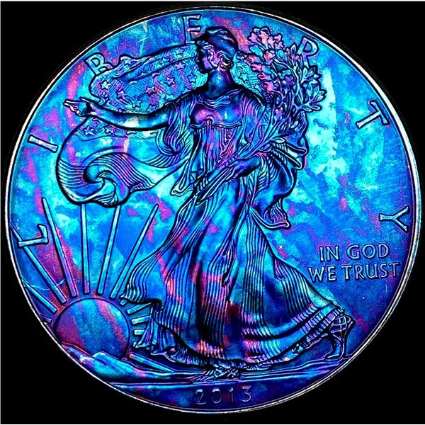 2013 Toned 1oz Silver American Eagle Dollar  GEM BU