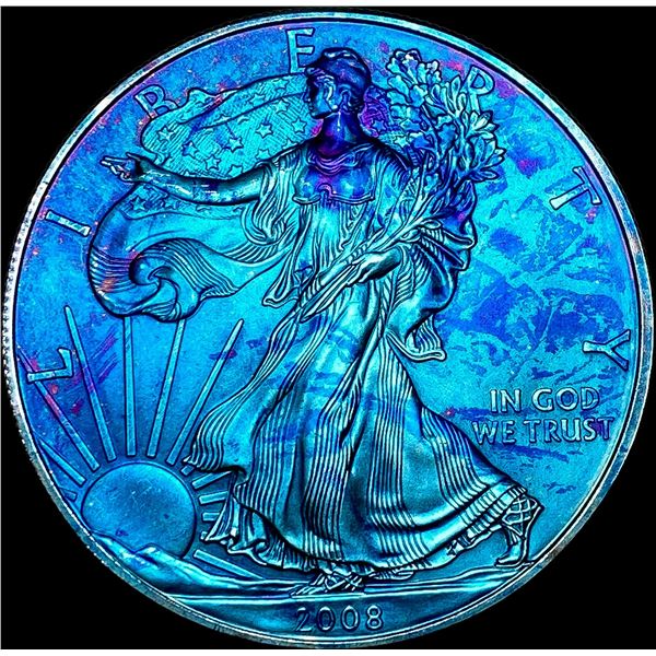 2008 Toned 1oz Silver American Eagle $1  SUPERB GEM BU