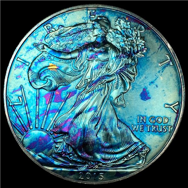 2015 Toned 1oz Silver American Eagle $1  SUPERB GEM BU