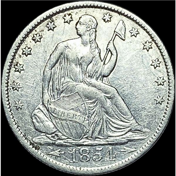 1854-O Silver Seated Liberty Half Dollar NEARLY UNCIRCULATED
