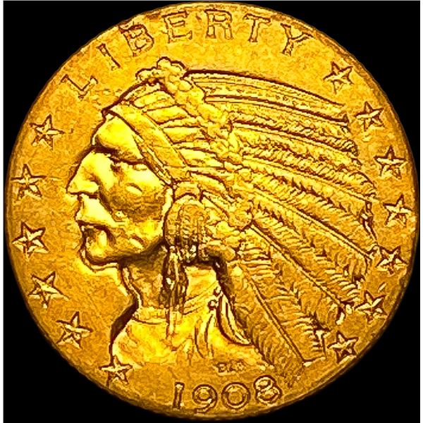 1908 Indian Head Half Eagle $5 Gold CLOSELY UNCIRCULATED