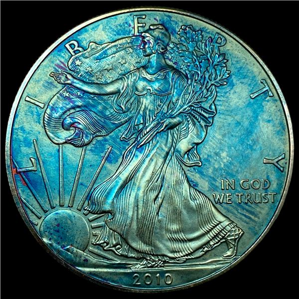 2010 Toned 1oz Silver American Eagle $1  SUPERB GEM BU