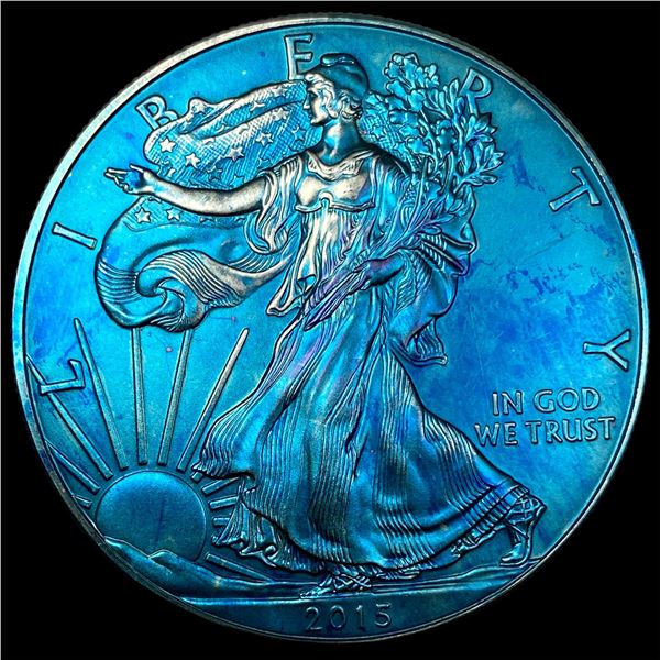 2015 Toned 1oz Silver American Eagle $1 GEM  BU