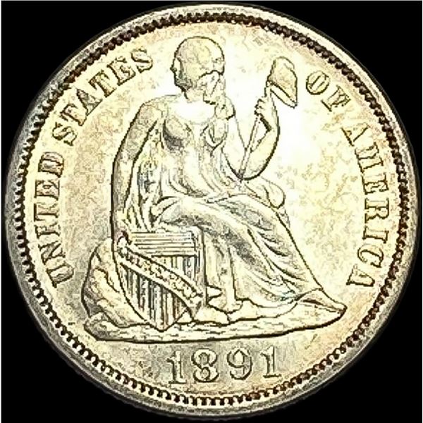1891 Silver Dime CHOICE AU