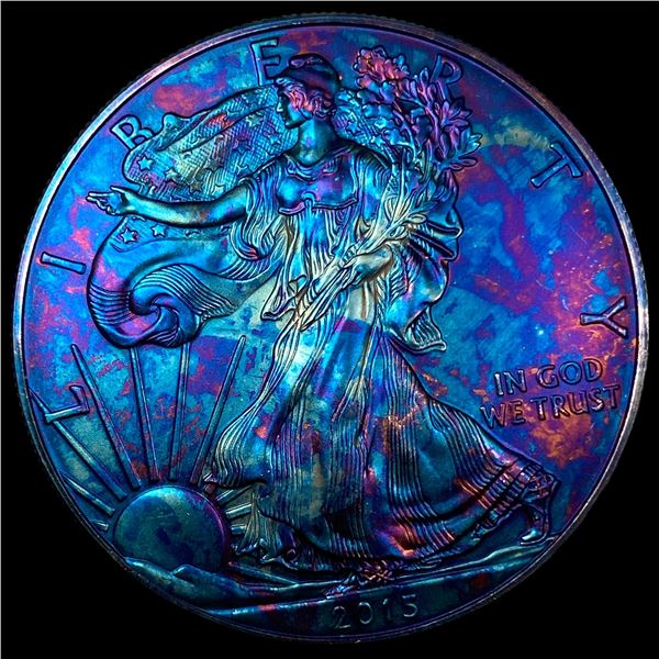 2015 Toned 1oz Silver American Eagle $1  SUPERB GEM BU
