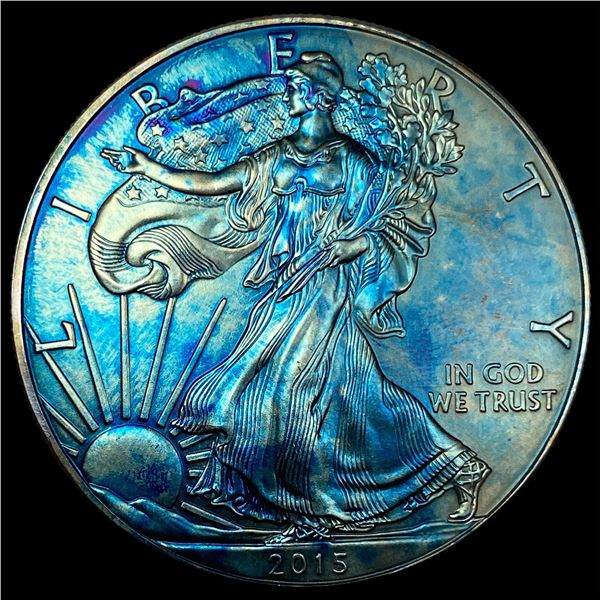 2015 Toned 1oz Silver American Eagle $1 GEM  BU