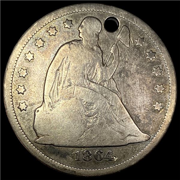 1864 Seated Liberty Silver Dollar NICELY  CIRCULATED