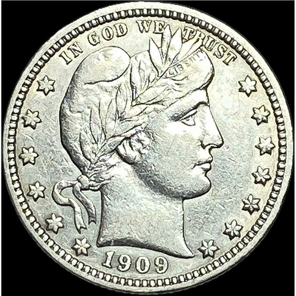 1909 Barber Silver Quarter NEARLY UNCIRCULATED