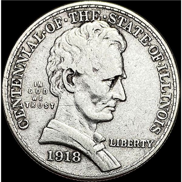 1918 Illinois Half Dollar LIGHTLY CIRCULATED