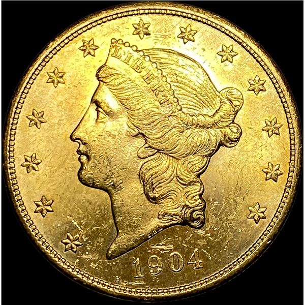 1904 Liberty Head $20 Gold Double Eagle  CHOICE BU