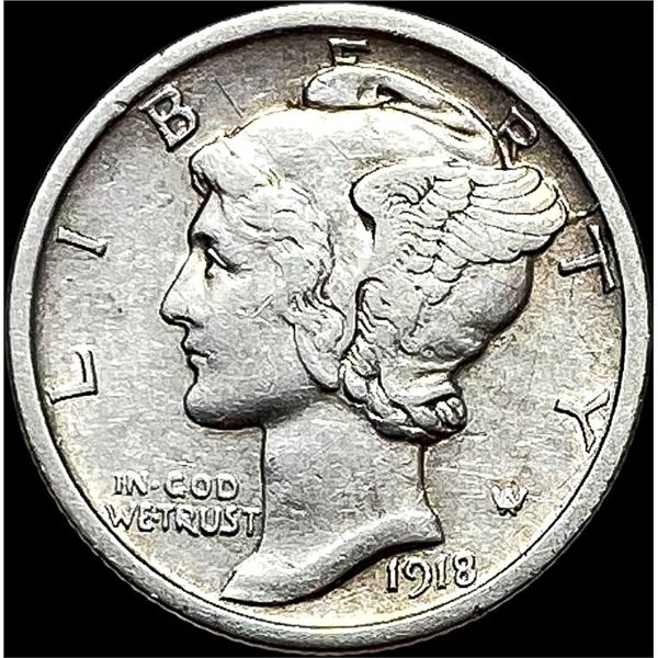 1918-D Mercury Dime CLOSELY UNCIRCULATED