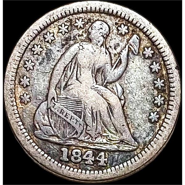 1844 Seated Liberty Half Dime LIGHTLY CIRCULATED