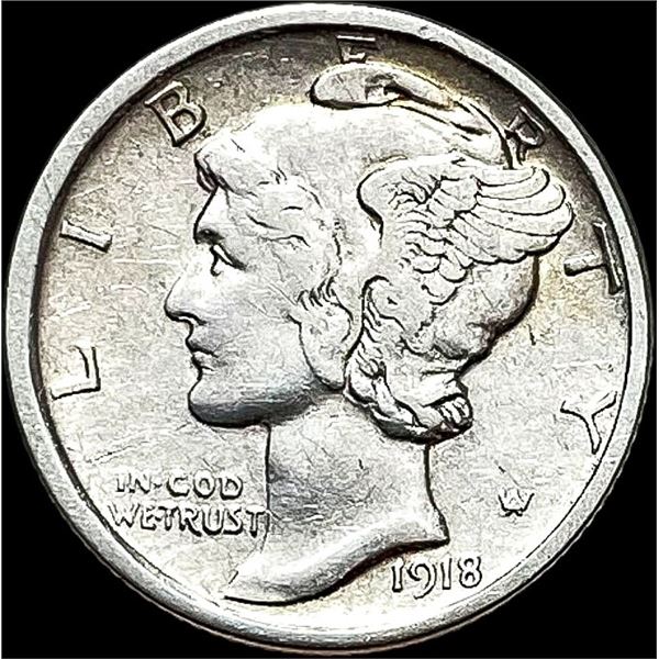 1918-D Mercury Dime CLOSELY UNCIRCULATED