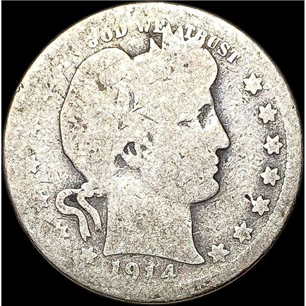 1914-S Barber Quarter Dollar NICELY CIRCULATED