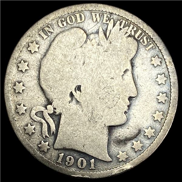 1901-S Silver Barber Half NICELY CIRCULATED