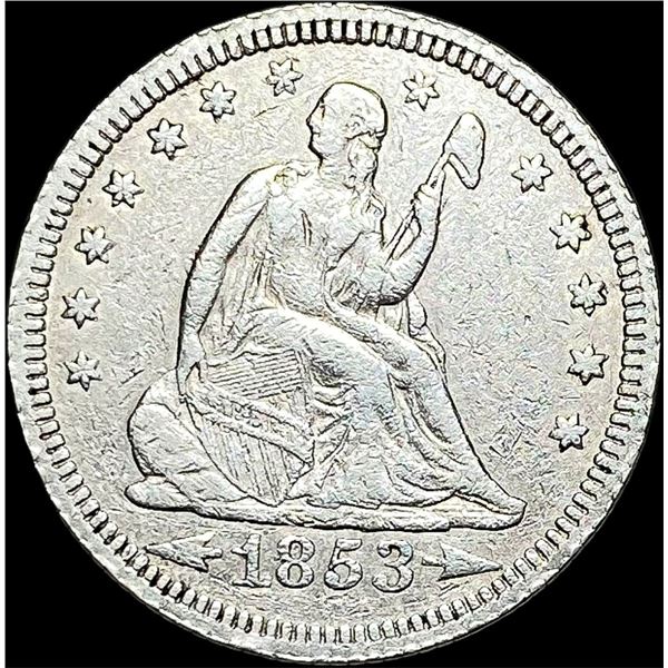 1853 Arrows/Rays Seated Liberty Quarte LIGHTLY CIRCULATED