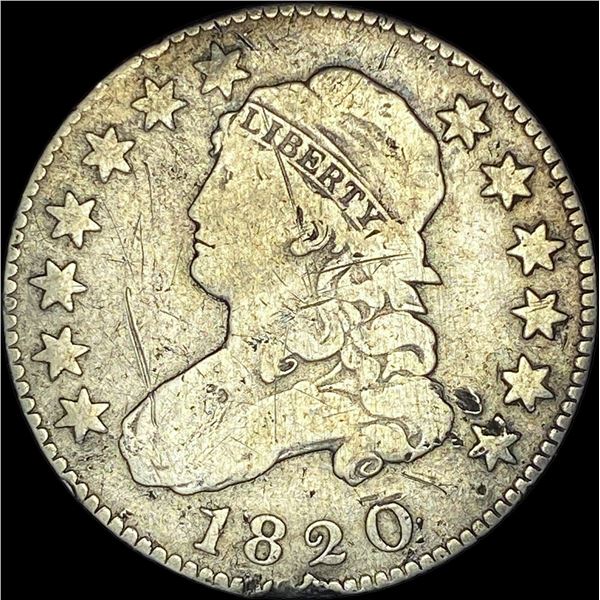 1820 Capped Bust Silver Quarter LIGHTLY  CIRCULATED