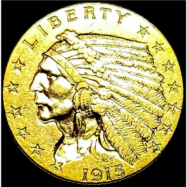 1915 Indian Head $2.50 Gold Quarter Eagle CLOSELY UNCIRCULATED