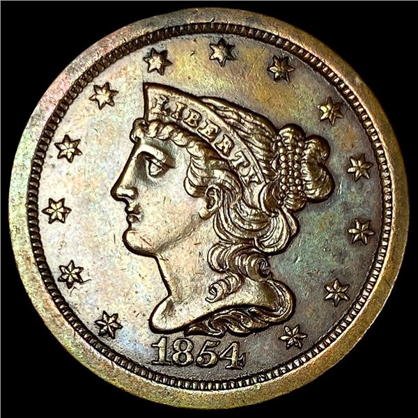 1854 Braided Hair Half Cent UNCIRCULATED