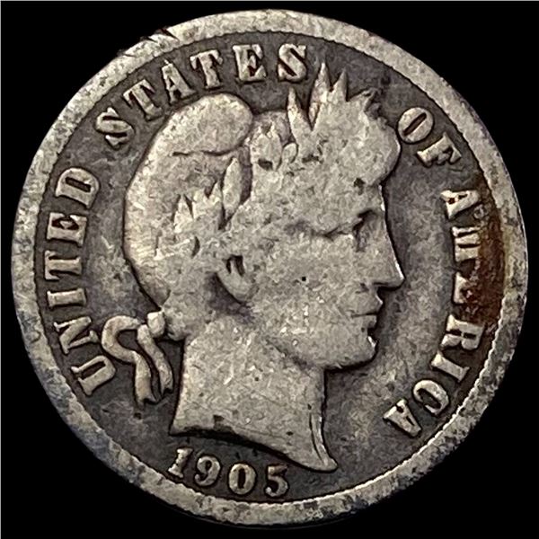1905-O Micro O Silver Barber Dime NICELY CIRCULATED