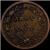 Image 2 : Civil War Token 1863 "Army & Navy" Copper. CLOSELY UNCIRCULATED