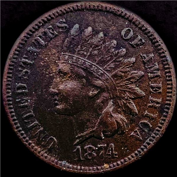 1874 Indian Head Cent NEARLY UNCIRCULATED