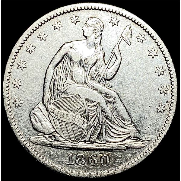 1860-O Silver Half Dollar CLOSELY UNCIRCULATED