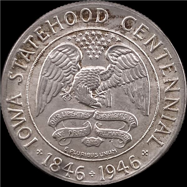 1946 Silver Iowa Centennial Half Dollar CHOICE BU