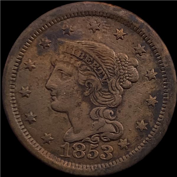 1853 Braided Hair Large Cent NEARLY UNCIRCULATED